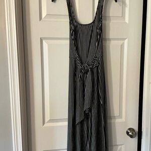 Charlotte Russe Black and White Striped Maxi Dress